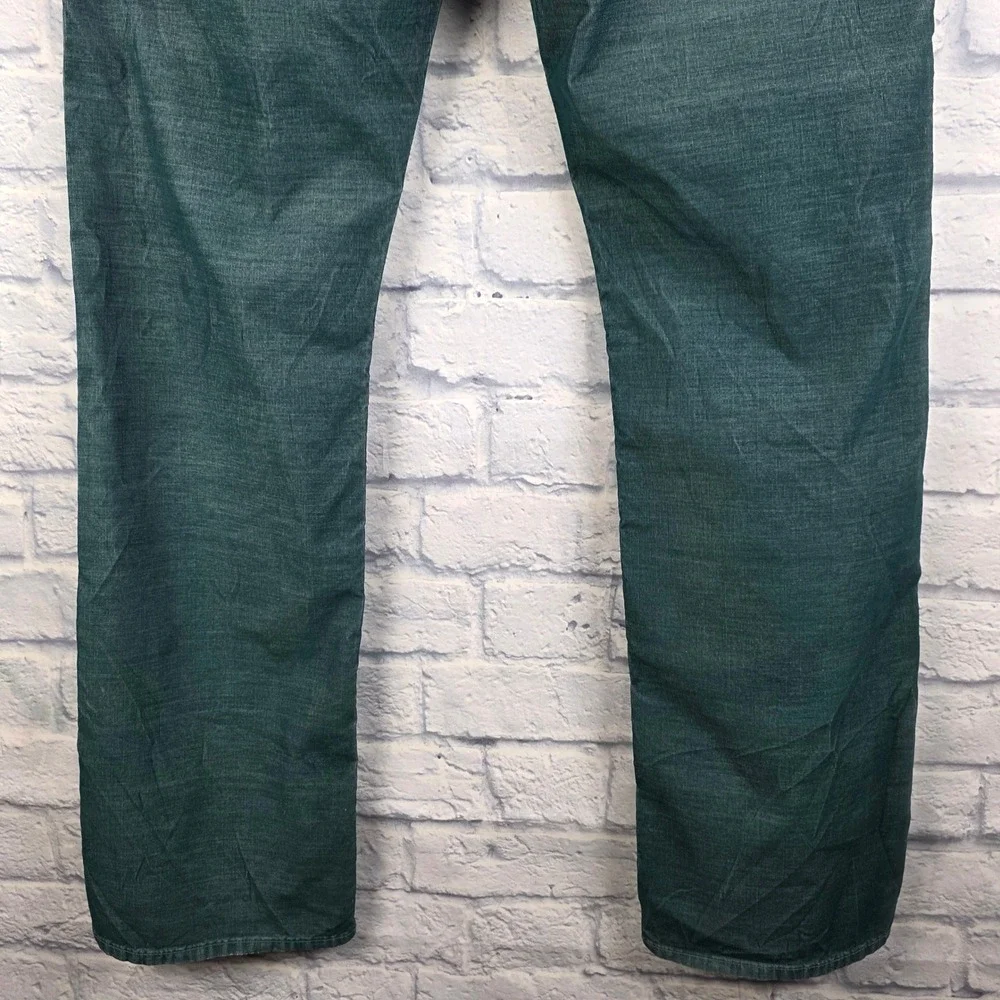 True Religion Bobby Mens Straight Leg Corduroy Pants Teal‎ Blue Green Size 36X33
